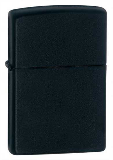 Plain Zippo Lighter in Black Matte - Zippo 218